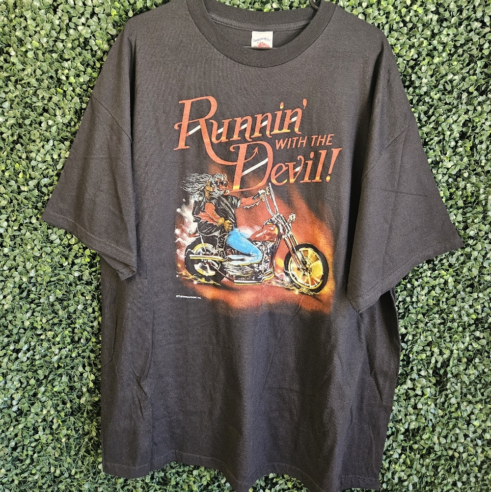 New Mens 2XL Tennessee River Runnin With The Devil Biked Graphic Tshirt